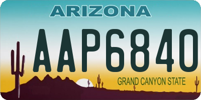 AZ license plate AAP6840