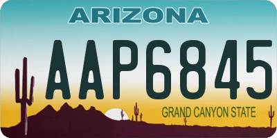 AZ license plate AAP6845