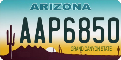 AZ license plate AAP6850