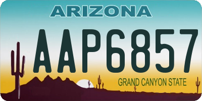 AZ license plate AAP6857