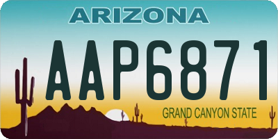 AZ license plate AAP6871