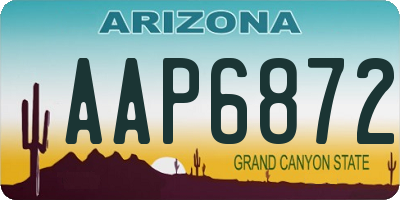 AZ license plate AAP6872