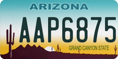 AZ license plate AAP6875