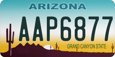 AZ license plate AAP6877