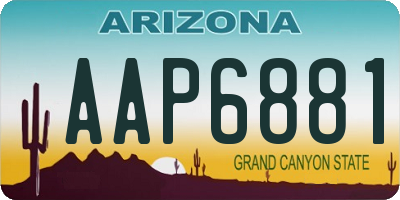 AZ license plate AAP6881