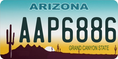 AZ license plate AAP6886