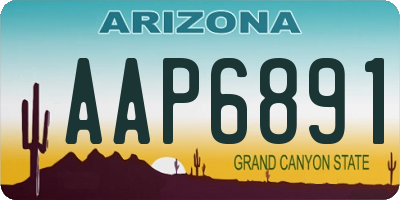 AZ license plate AAP6891