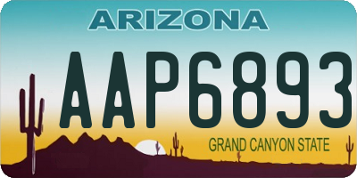 AZ license plate AAP6893