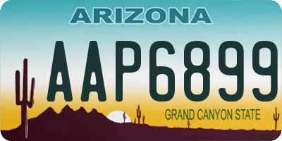 AZ license plate AAP6899
