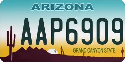 AZ license plate AAP6909