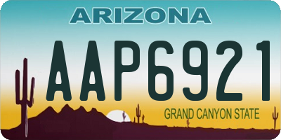 AZ license plate AAP6921