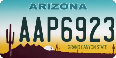 AZ license plate AAP6923
