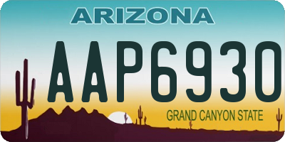 AZ license plate AAP6930