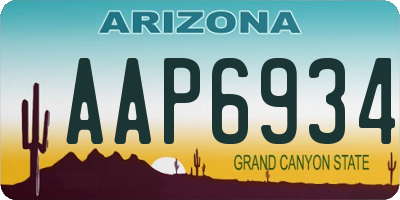 AZ license plate AAP6934
