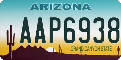 AZ license plate AAP6938