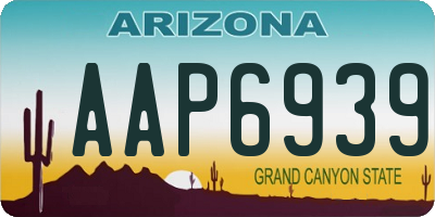 AZ license plate AAP6939