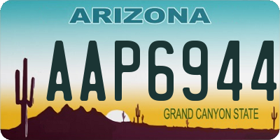 AZ license plate AAP6944