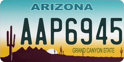 AZ license plate AAP6945