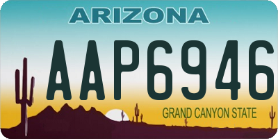 AZ license plate AAP6946