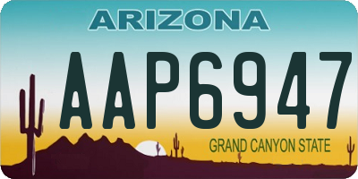 AZ license plate AAP6947