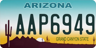 AZ license plate AAP6949