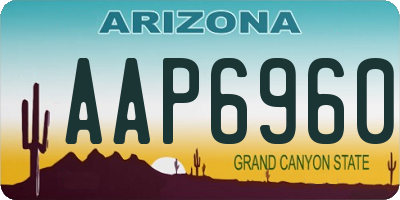 AZ license plate AAP6960