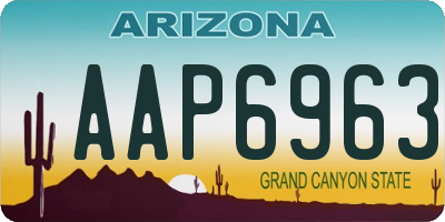 AZ license plate AAP6963