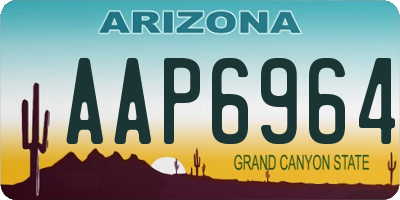 AZ license plate AAP6964