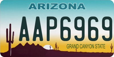 AZ license plate AAP6969