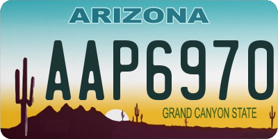 AZ license plate AAP6970