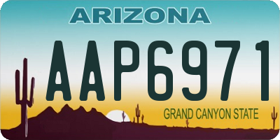 AZ license plate AAP6971