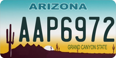 AZ license plate AAP6972