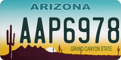 AZ license plate AAP6978
