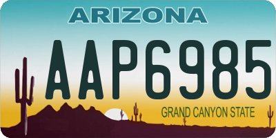 AZ license plate AAP6985