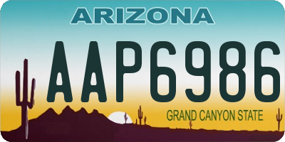 AZ license plate AAP6986