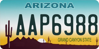 AZ license plate AAP6988