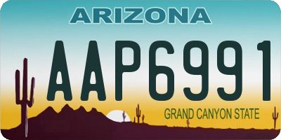 AZ license plate AAP6991