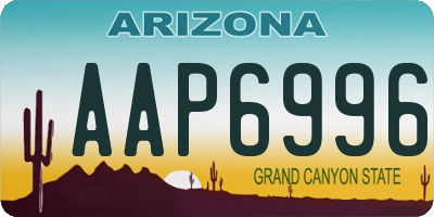 AZ license plate AAP6996