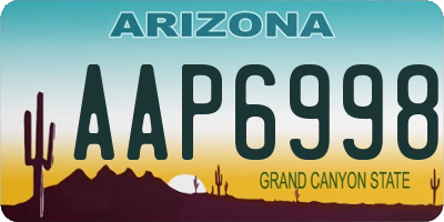 AZ license plate AAP6998