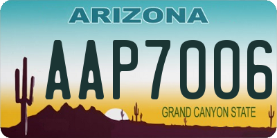 AZ license plate AAP7006