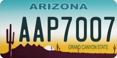 AZ license plate AAP7007