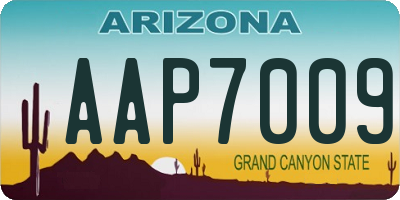 AZ license plate AAP7009