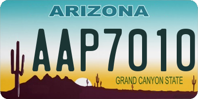 AZ license plate AAP7010