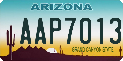AZ license plate AAP7013