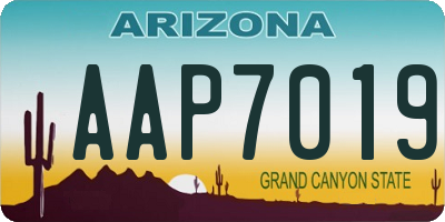 AZ license plate AAP7019