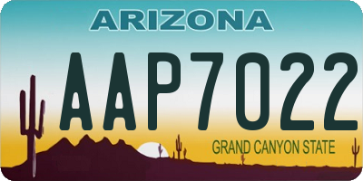 AZ license plate AAP7022