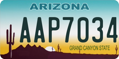 AZ license plate AAP7034