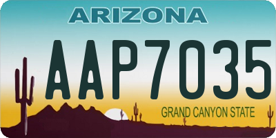 AZ license plate AAP7035