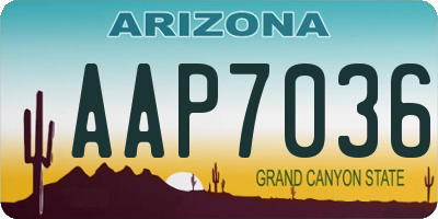 AZ license plate AAP7036