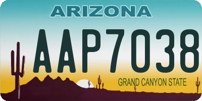 AZ license plate AAP7038